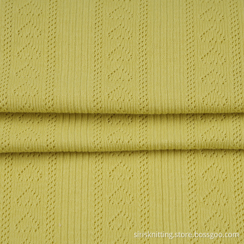 CVC Line Cotton Jacquard Rib Fabric Knit